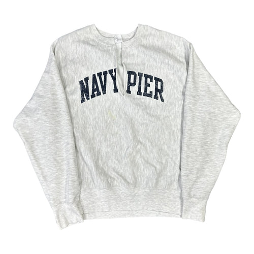 (L) Y2K Champion Navy Pier Crewneck Sweatshirt