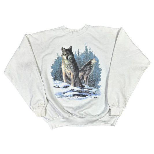 90s Nature Wolf Crewneck Sweatshirt