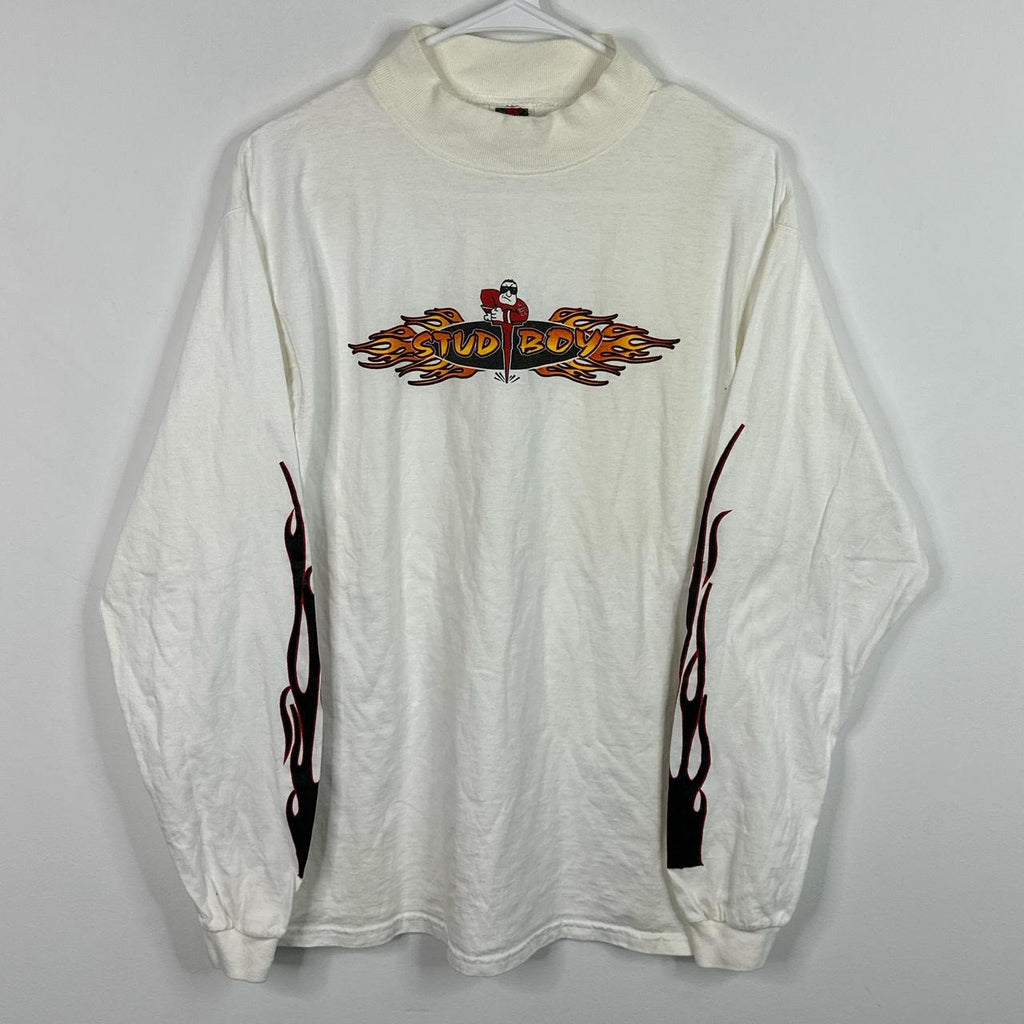 (L) 90s Flames Long Sleeve Shirt