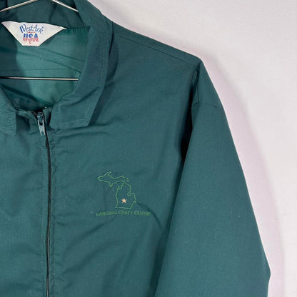 (L) 80s Green Collared Jacket