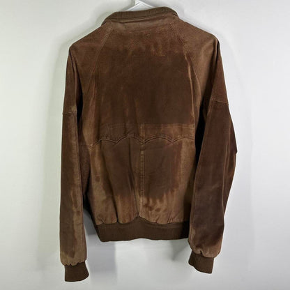 (L) 90s Brown Leather Suede Jacket