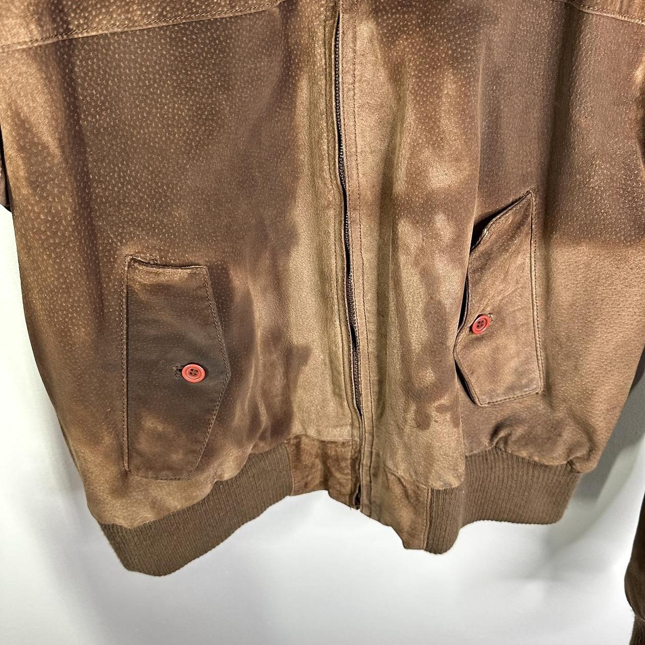 (L) 90s Brown Leather Suede Jacket