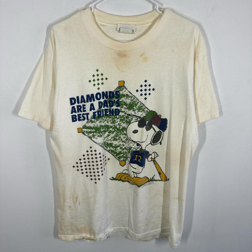 (L) 90s Peanuts Snoopy Baseball T-shirt