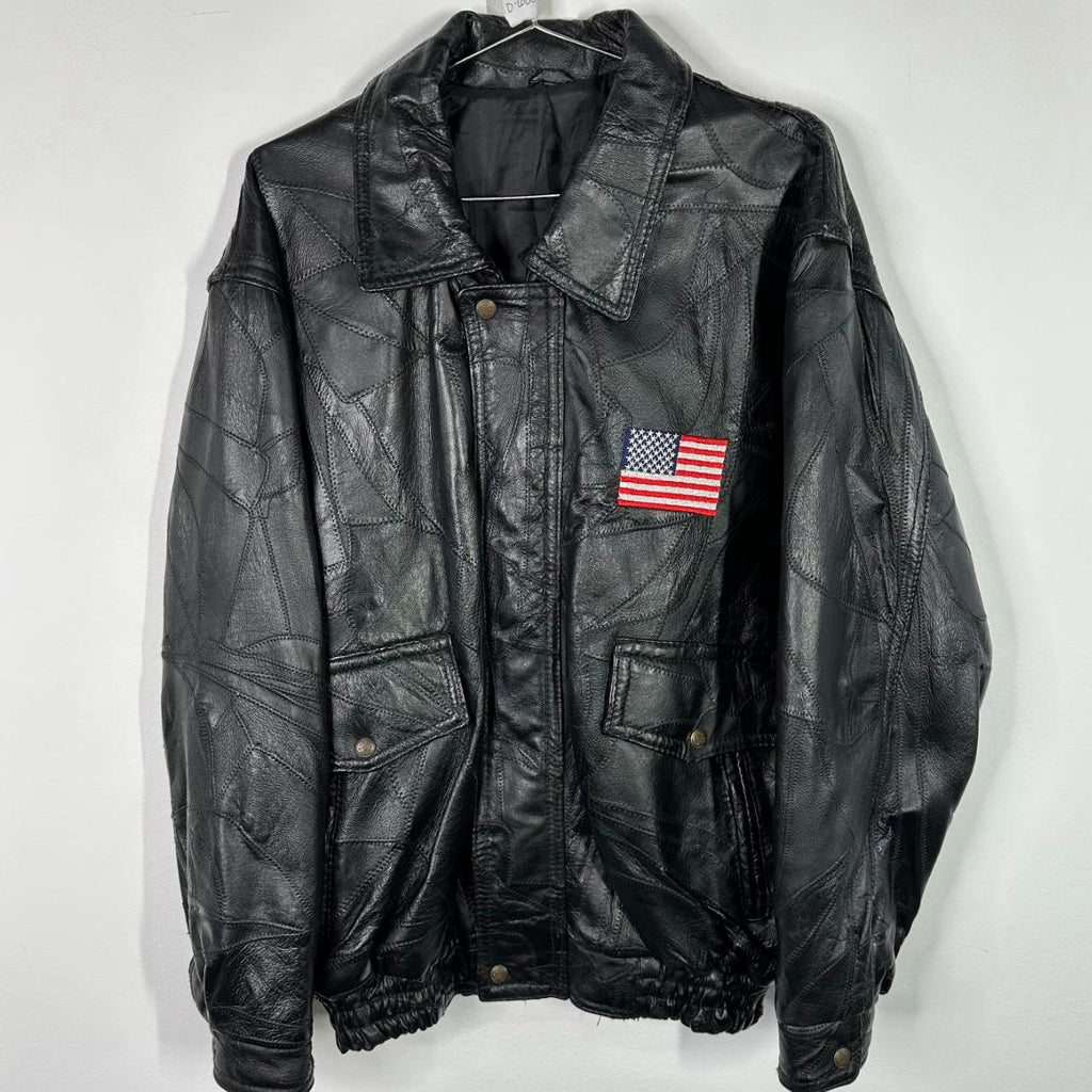 (L) 90s Leather Jacket